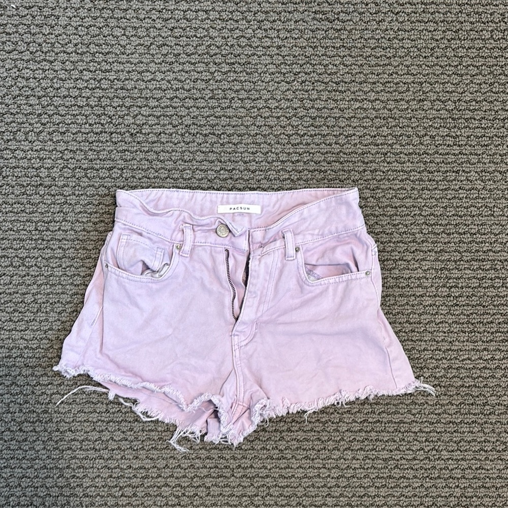 PacSun Pink Distressed Jean Shorts